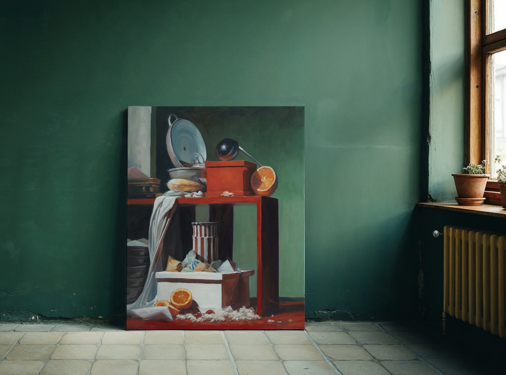 Aron Lorincz — Status Intermedius oil painting shown in situ