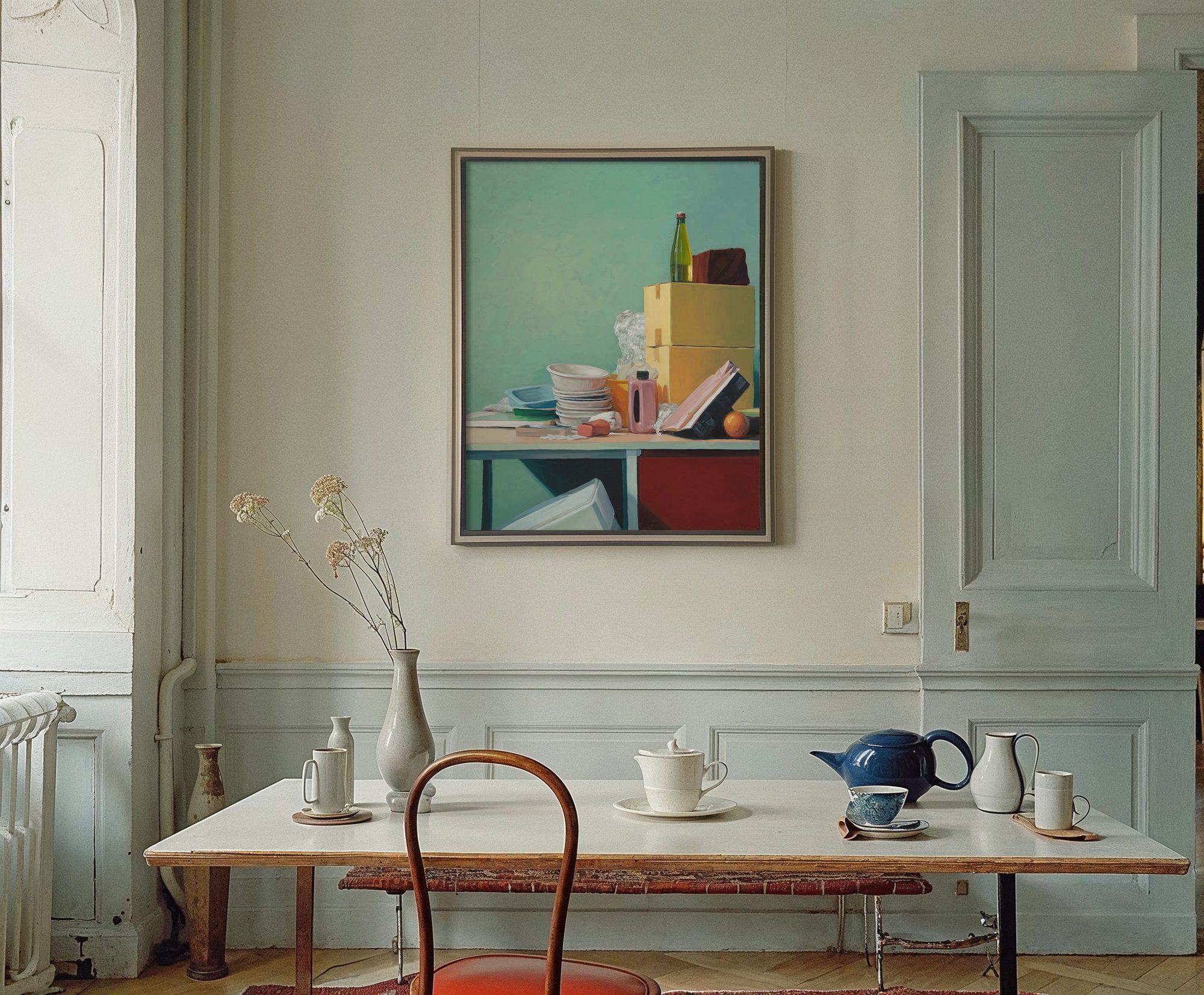 Aron Lorincz — Status Intermedius oil painting shown in situ