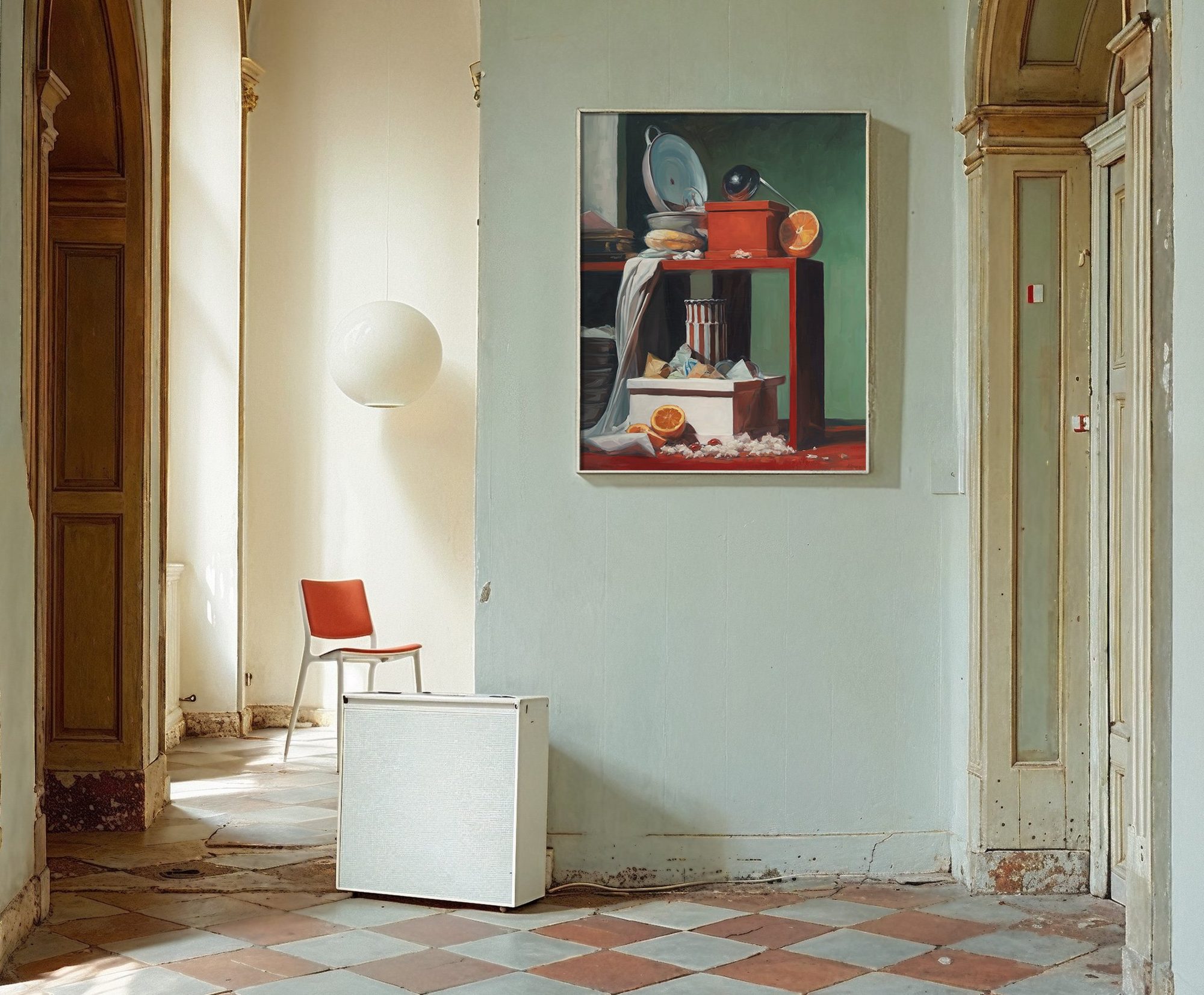 Aron Lorincz — Status Intermedius oil painting shown in situ
