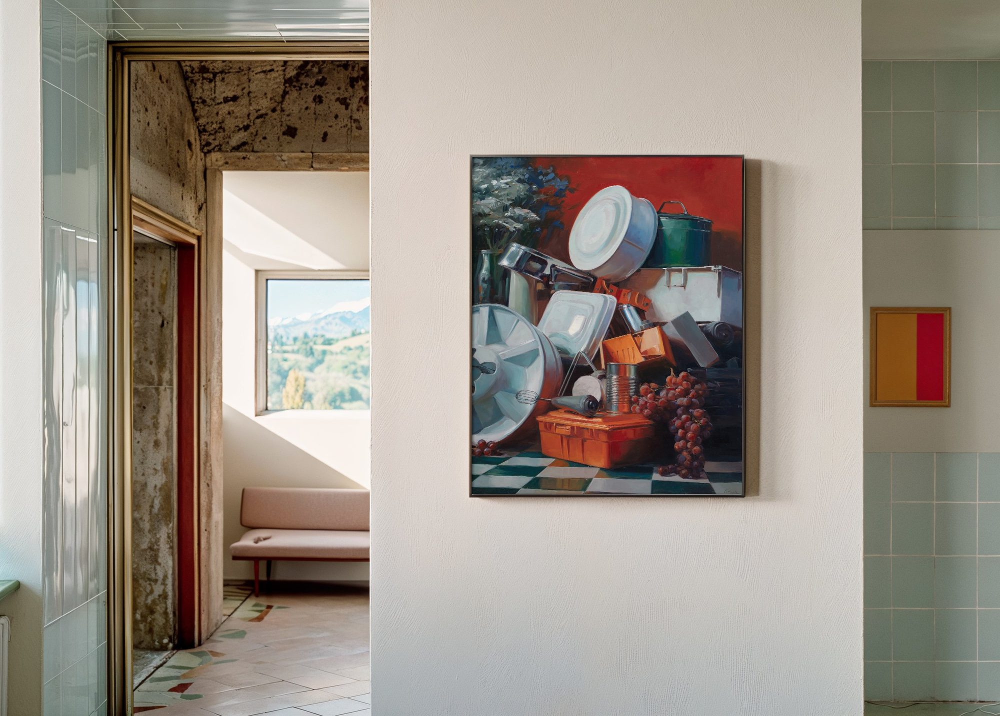 Aron Lorincz — Status Intermedius oil painting shown in situ