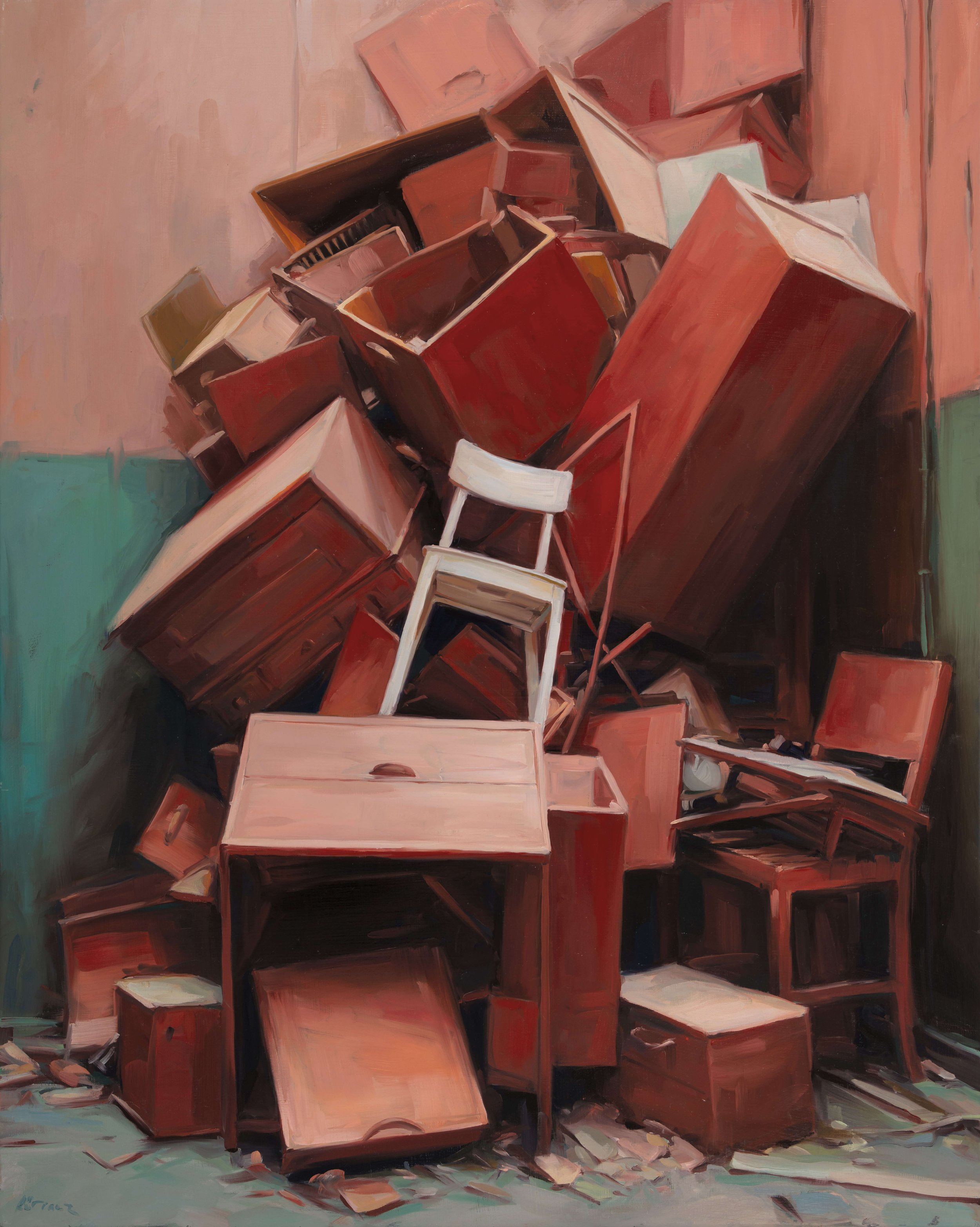 Aron Lorincz — Status Intermedius No. 4 - oil on panel, 60 × 75 cm