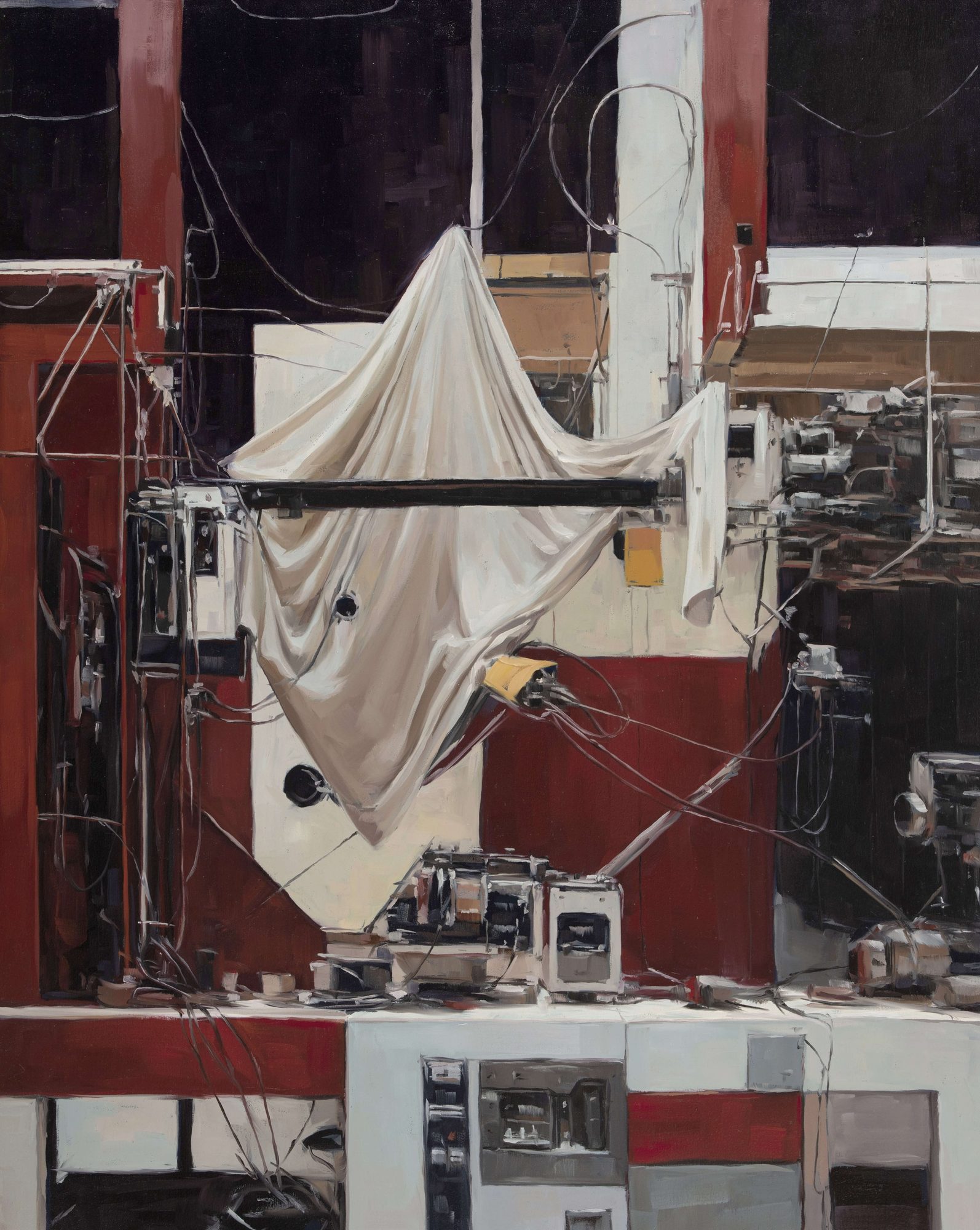 Aron Lorincz — Structura Ex Machina oil painting shown in situ