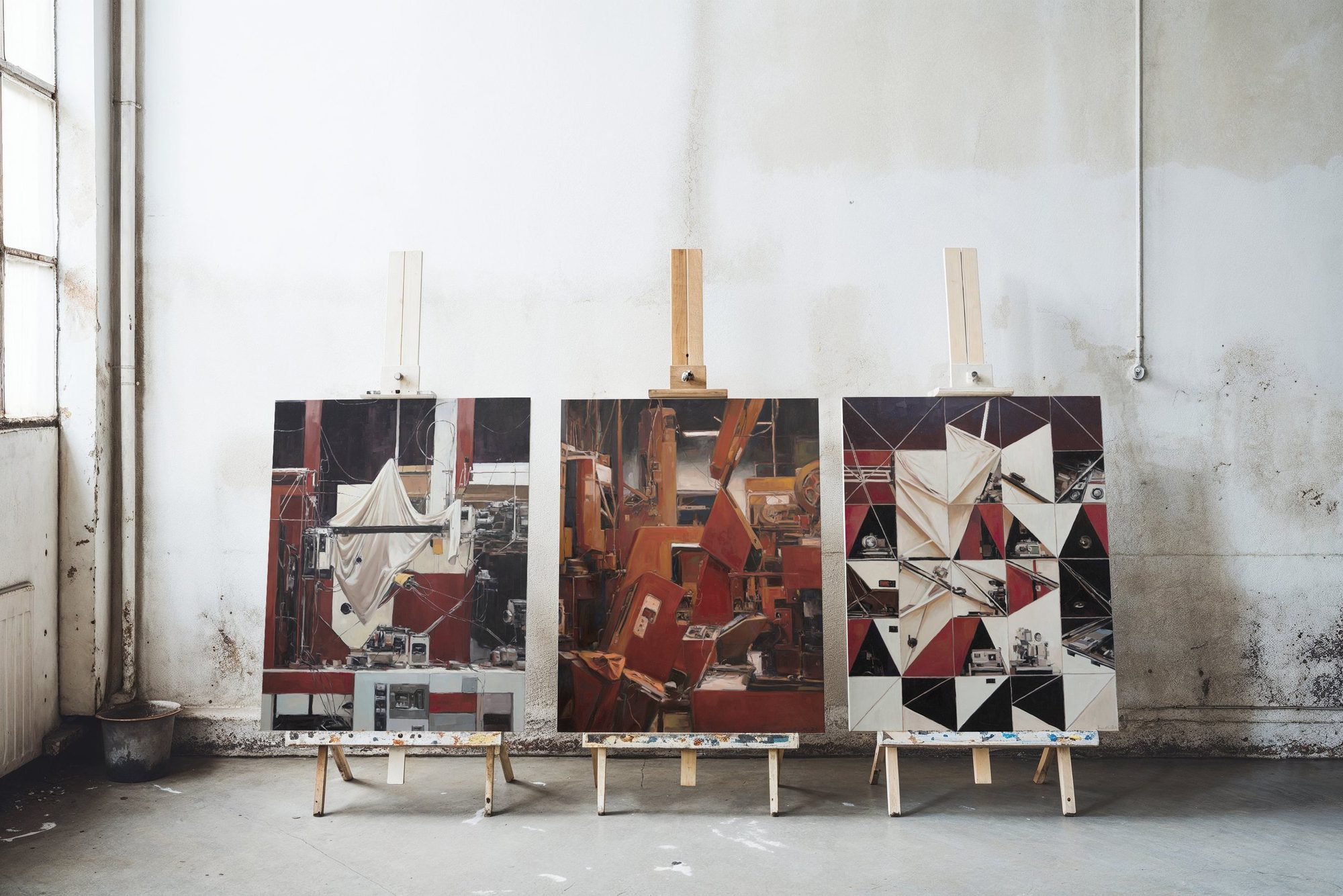 Aron Lorincz — Structura Ex Machina oil painting shown in situ