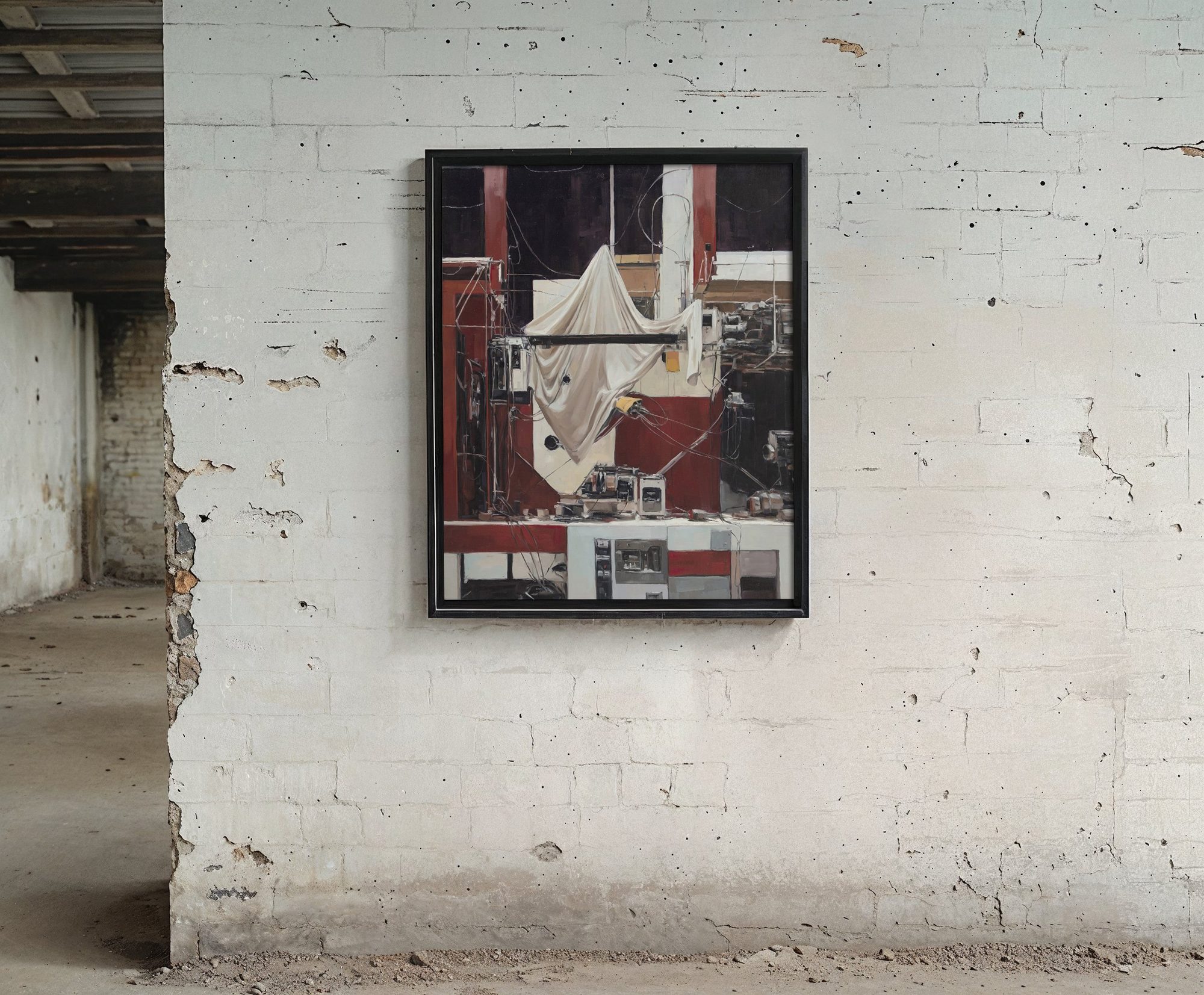 Aron Lorincz — Structura Ex Machina oil painting shown in situ