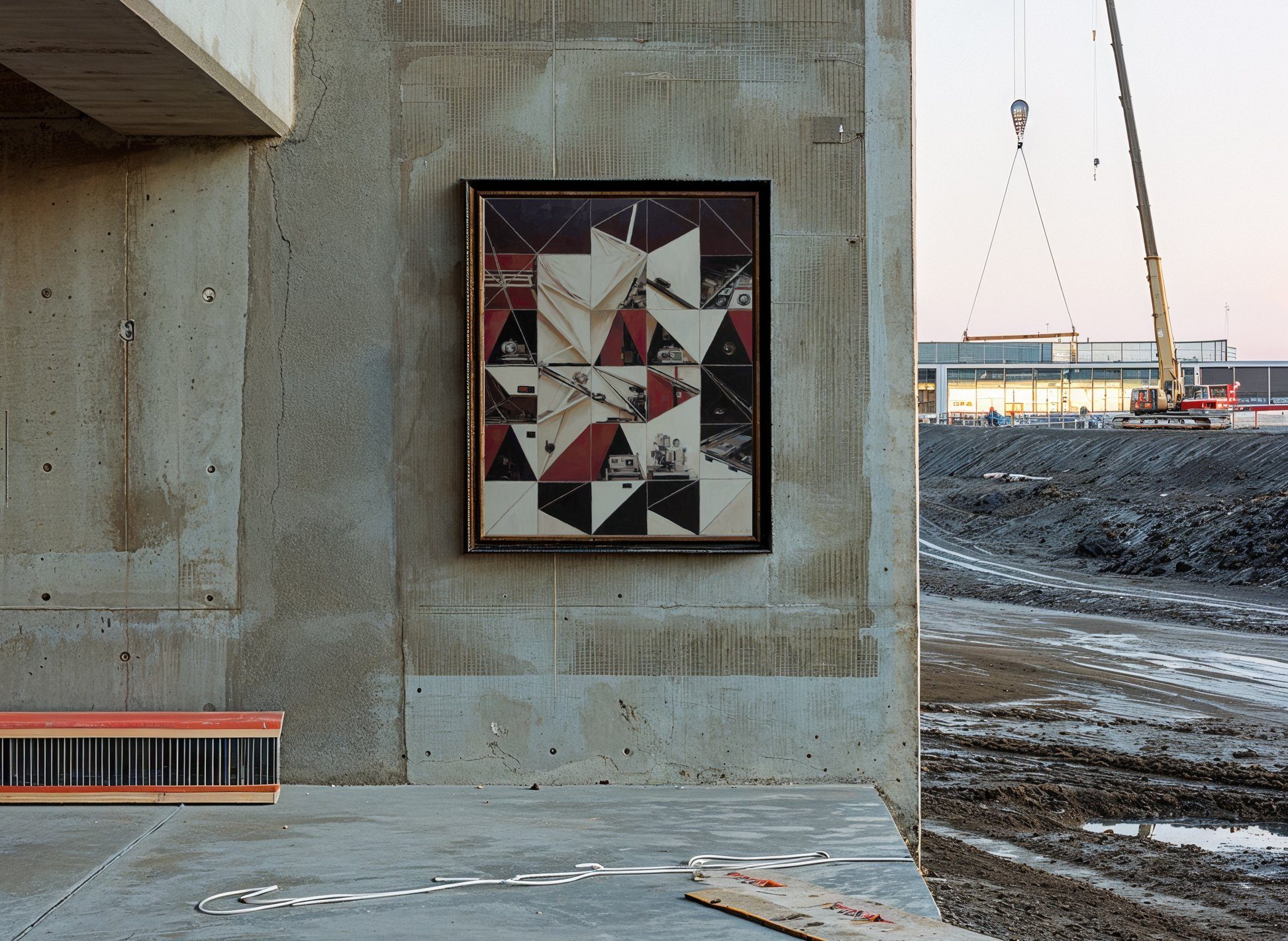 Aron Lorincz — Structura Ex Machina oil painting shown in situ