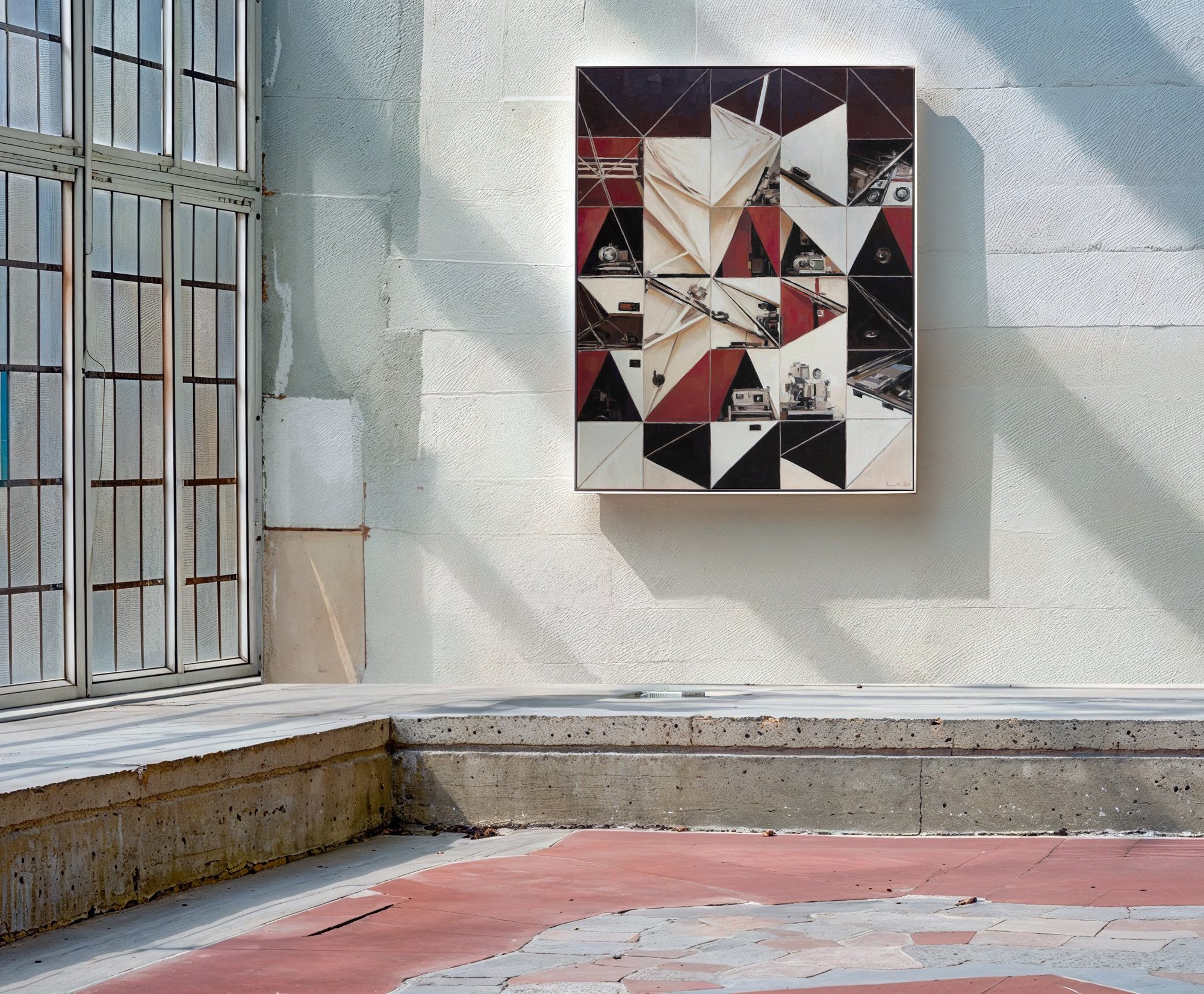 Aron Lorincz — Structura Ex Machina oil painting shown in situ