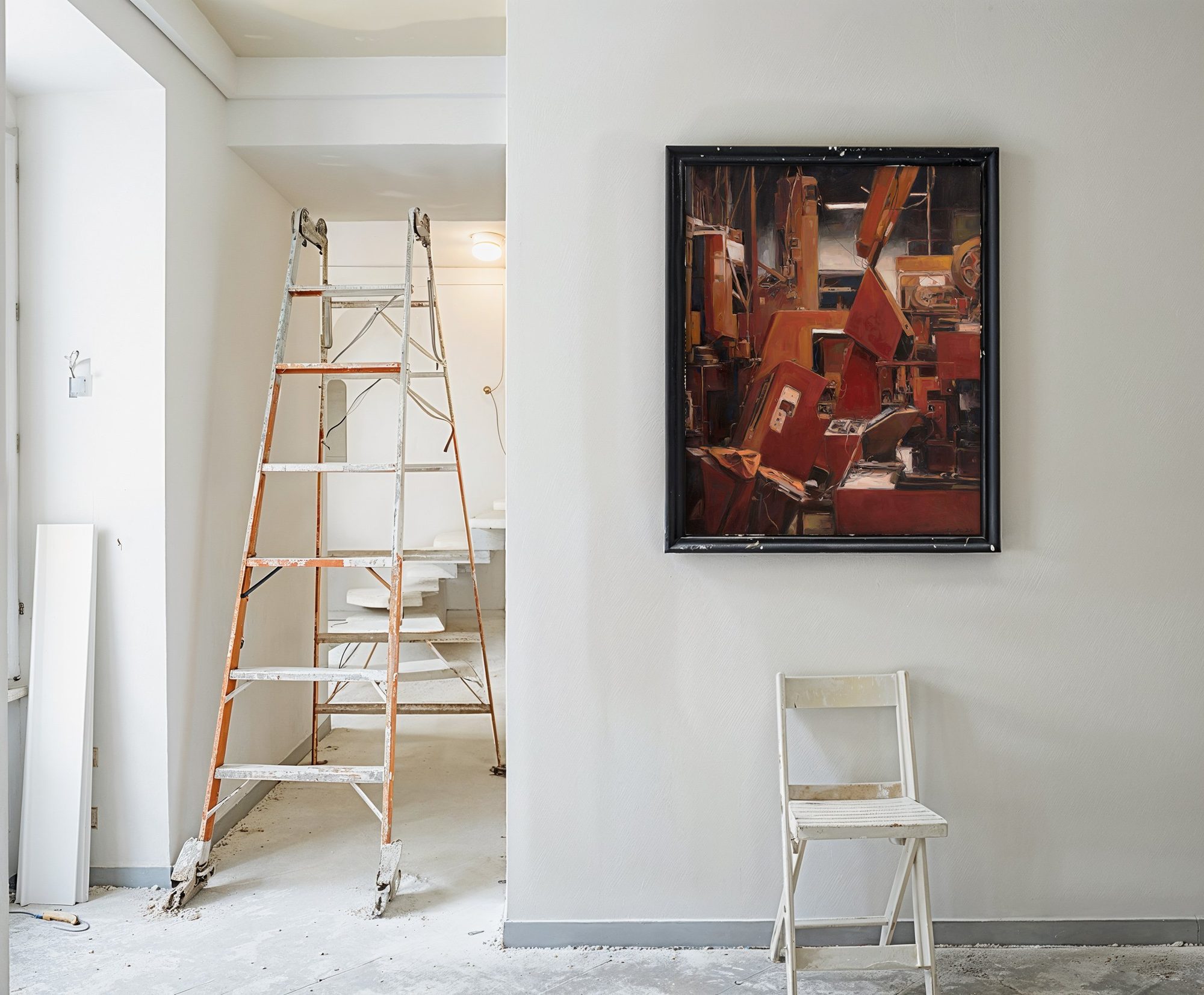 Aron Lorincz — Structura Ex Machina oil painting shown in situ