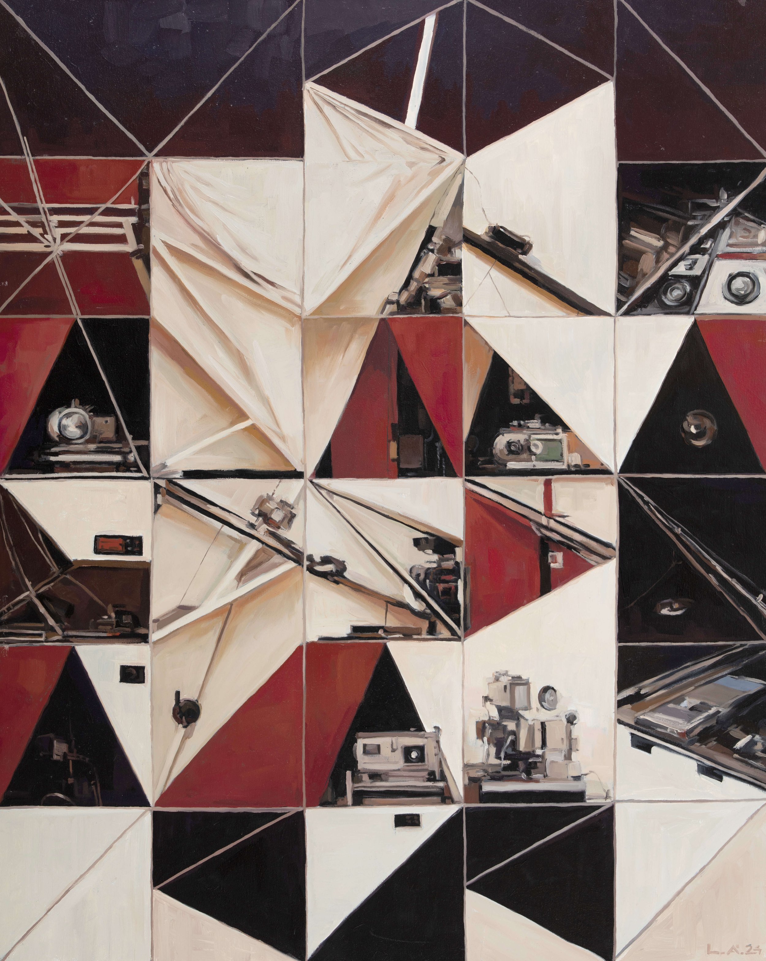 Aron Lorincz — Structura Ex Machina No. 1 - oil on panel, 60 × 75 cm