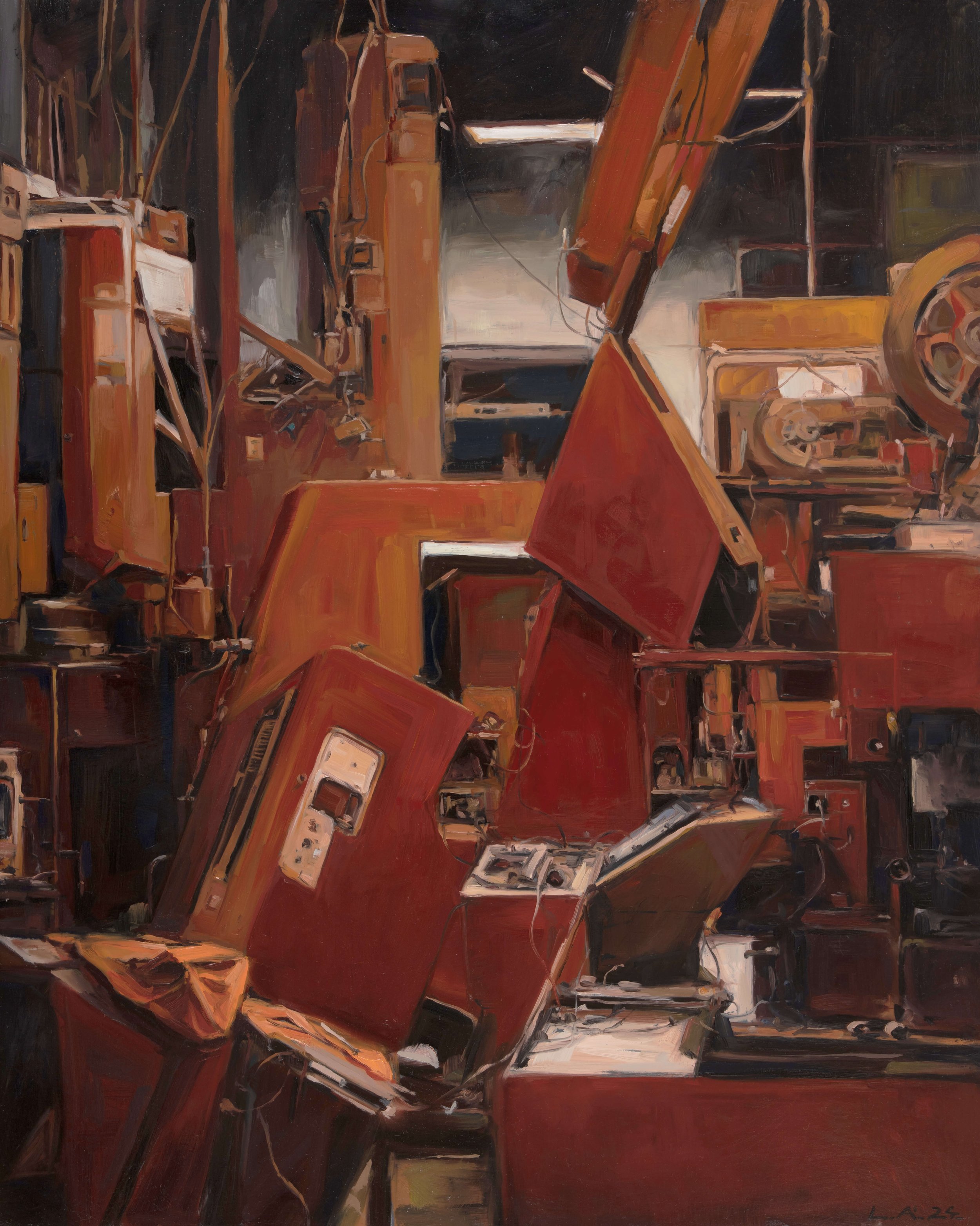 Aron Lorincz — Structura Ex Machina No. 3 - oil on panel, 60 × 75 cm