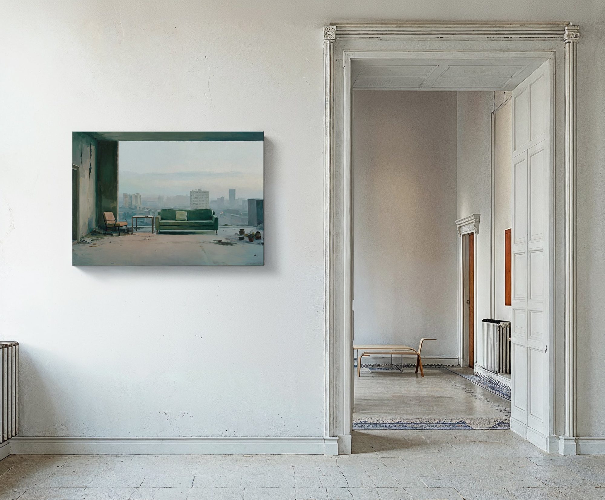 Aron Lorincz — Vestigia Vitae oil painting shown in situ