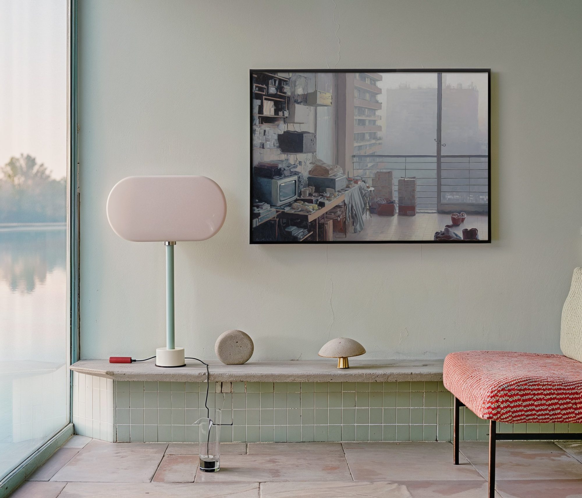 Aron Lorincz — Vestigia Vitae oil painting shown in situ