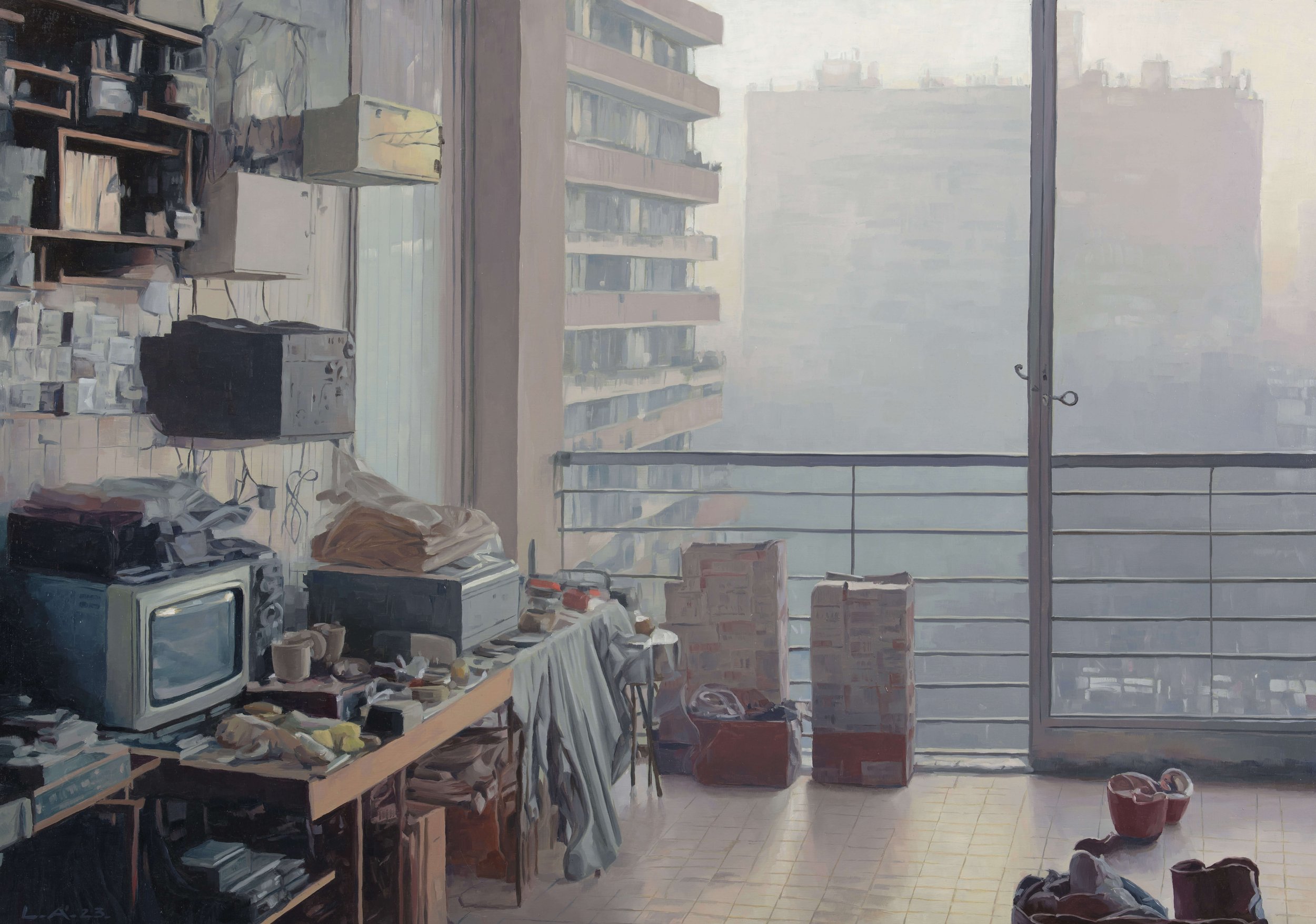 Aron Lorincz — Vestigia Vitae No. 1 - oil on panel, 85 × 60 cm