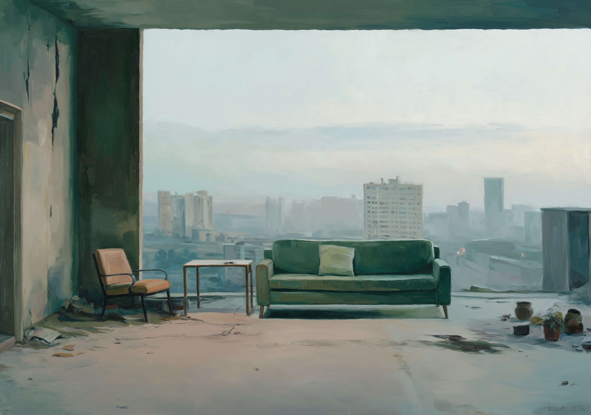 Aron Lorincz — Vestigia Vitae No. 2 - oil on panel, 85 × 60 cm