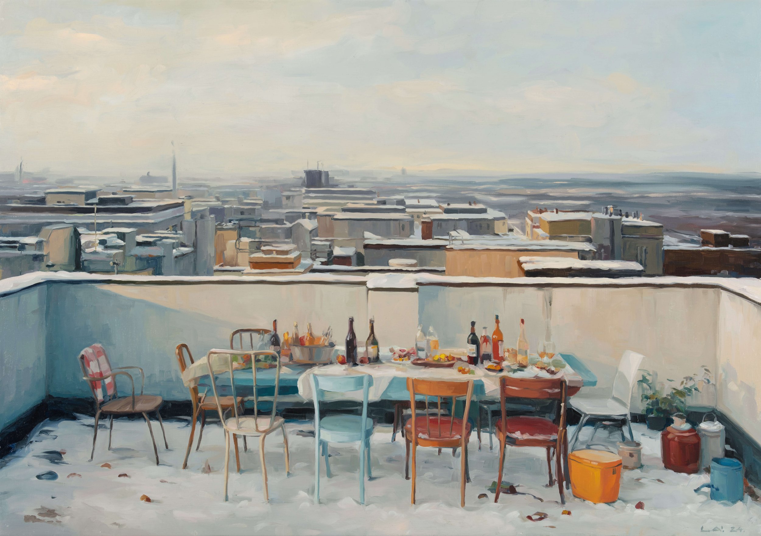 Aron Lorincz — Vestigia Vitae No. 4 - oil on panel, 85 × 60 cm